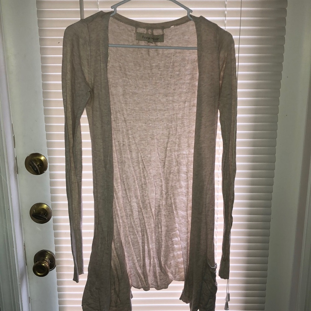 Tan thin long knit sweater